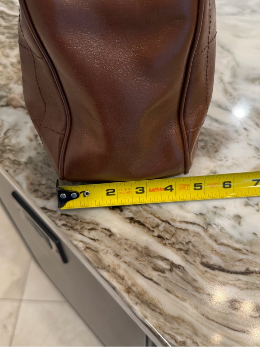 ✨CHANEL Chocolate Bar Brown Quilted Leather Duffel Bag with Silver Hardware - Picture 11 of 17